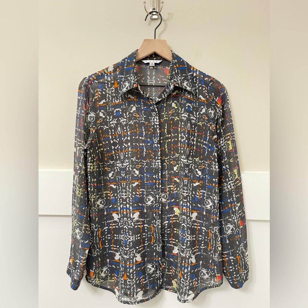 Cabi Multi-Color Abstract Print Button Down Light… - image 2